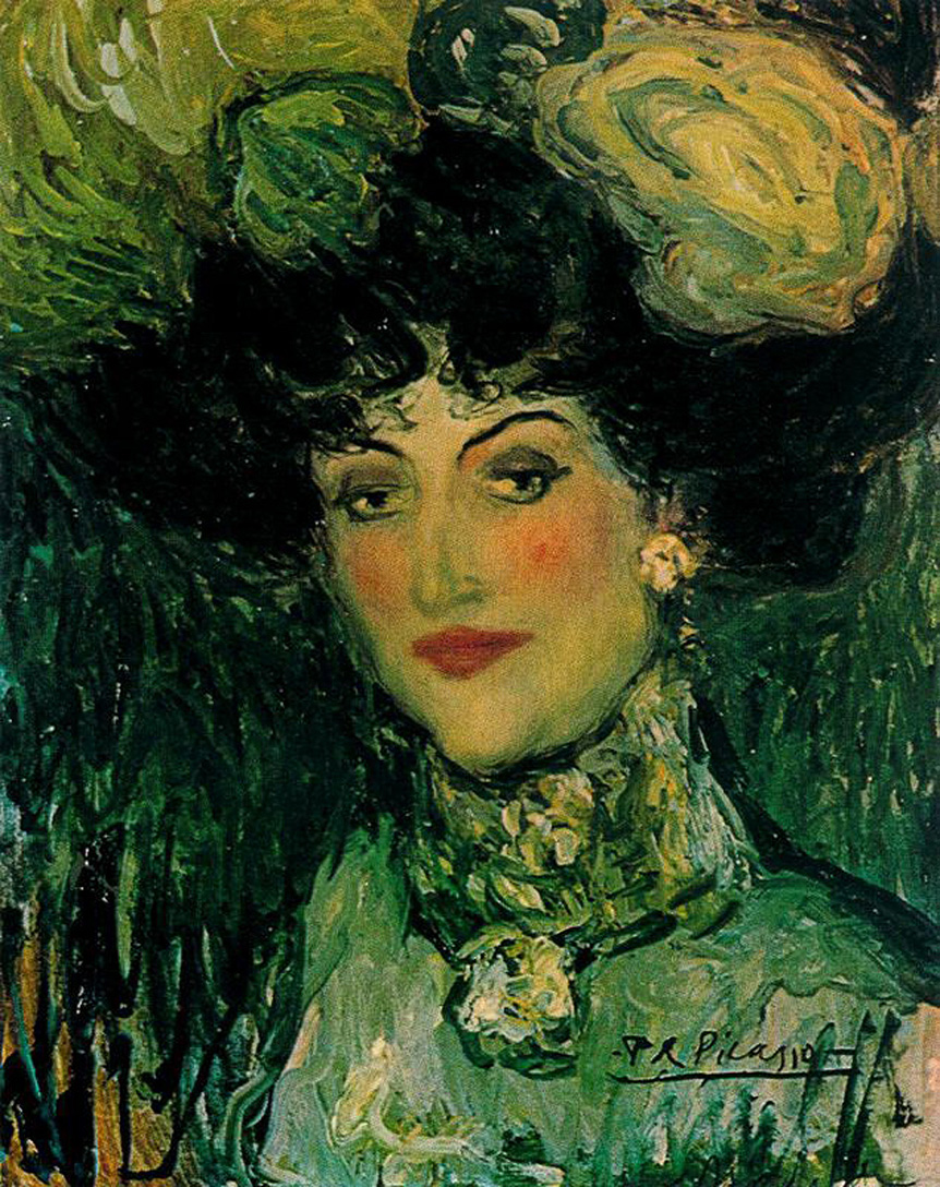 Picasso Woman with feathered hat 1901